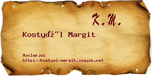 Kostyál Margit névjegykártya