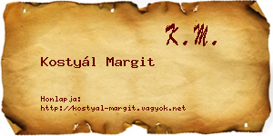 Kostyál Margit névjegykártya