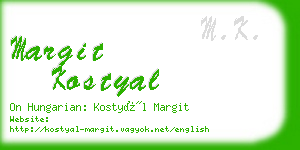 margit kostyal business card